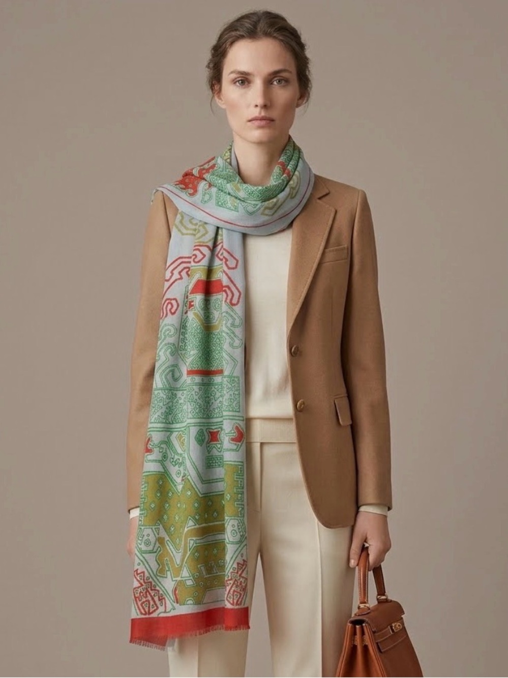Anthropologie Light We Are Owls Multicolor Printed Scarf Wrap